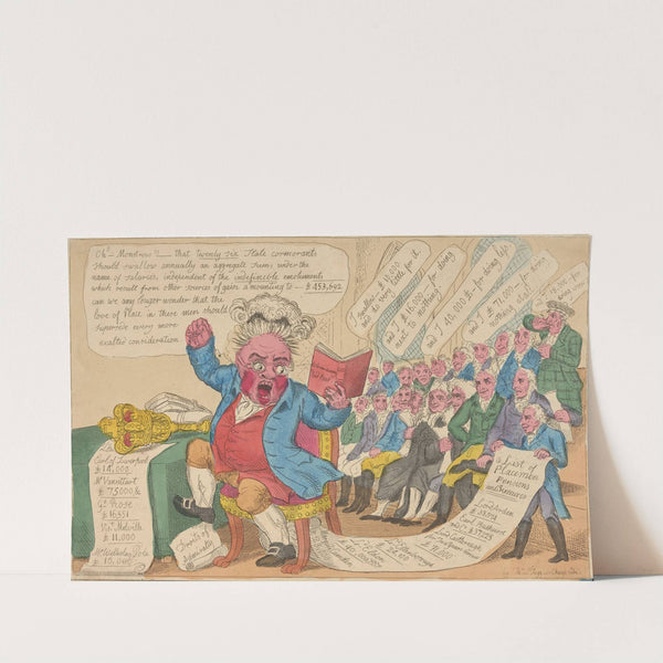 John Bull reading the extraordinary red book (1816) by William Elmes