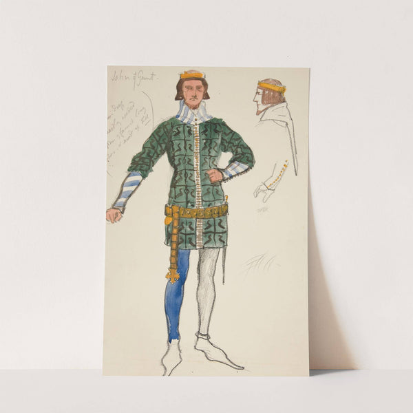 John of Gaunt, costume sketch for Henry Irving’s Planned Production of King Richard II by Edwin Austin Abbey