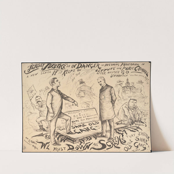 John W. Griggs to Alexander T. McGill; We must down all screens that shelter the same old gang (1895) by Thomas Nast