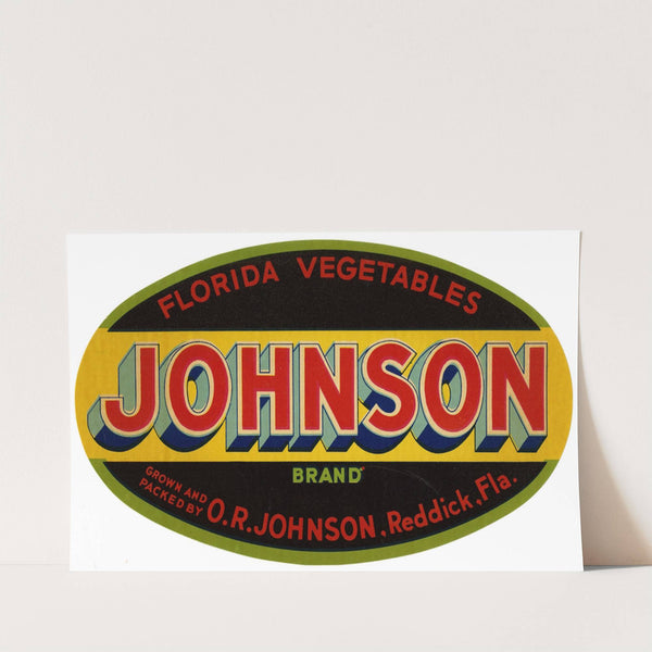 Johnson Brand Florida Vegetables Label (1930-1950)