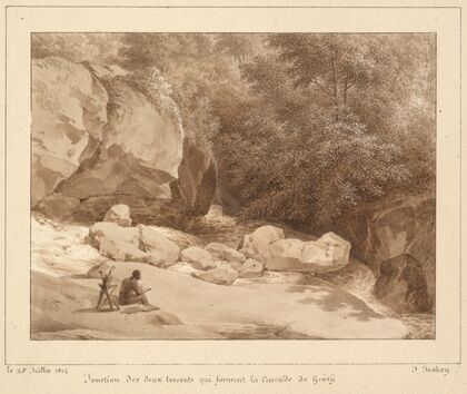 Jonction des deux torrents qui forment la Cascade de Grésy (1814)