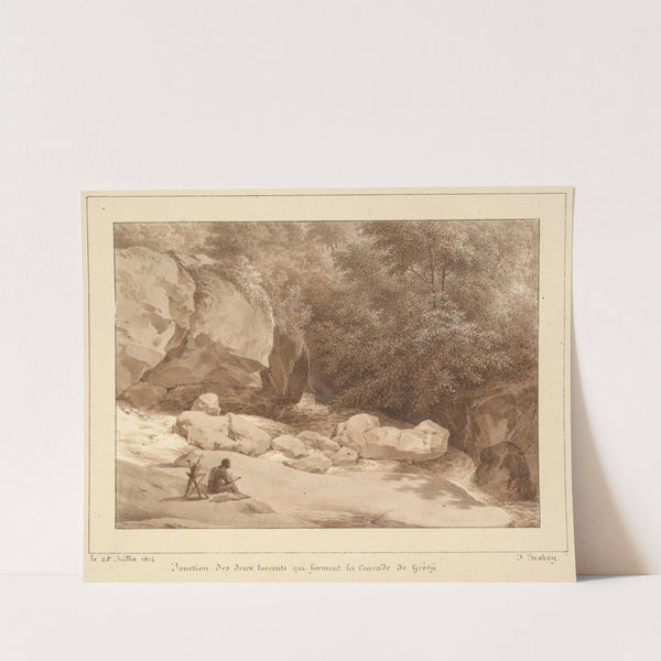 Jonction des deux torrents qui forment la Cascade de Grésy (1814) by Jean-Baptiste Isabey