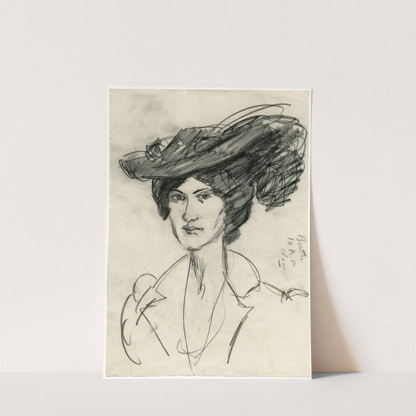 Jonge vrouw met grote hoed, Berthe (1905) by Isaac Israëls