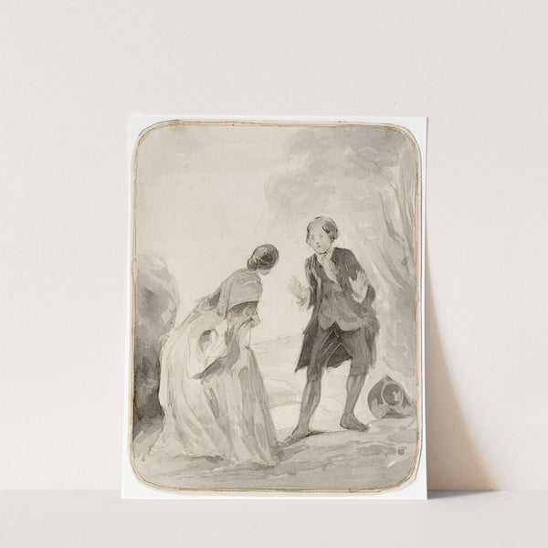 Jonge vrouw ontmoet jonge dominee by Pieter van Loon