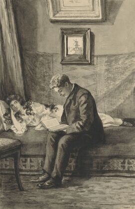 Jongeman leest meisje voor