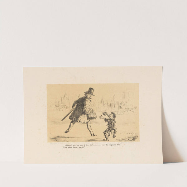 Jongen bedelt bij man (1855 - 1873) by Alexander Ver Huell