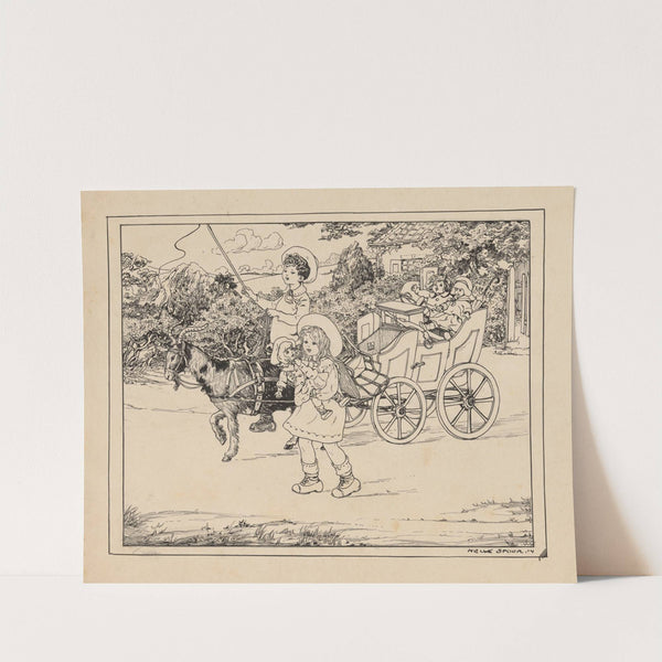 Jongen bestuurt een poppenkoets op een geit by Nelly Spoor