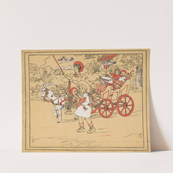 Jongen bestuurt een poppenkoets op een geit by Nelly Spoor