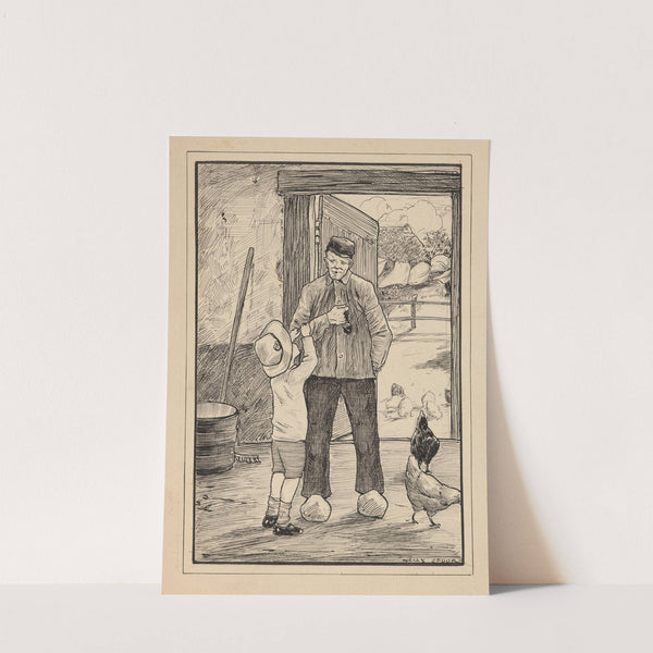 Jongen klampt zich vast aan een boer by Nelly Spoor