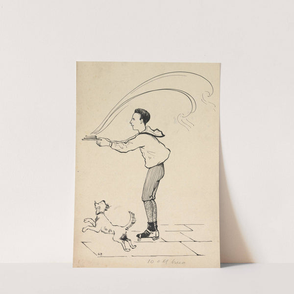 Jongen met etenswaren en hond by Gust van de Wall Perné