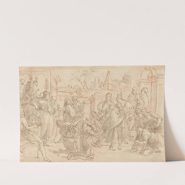 Joseph and His Brother in Egypt (verso) (17th century) by Italian School