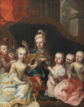 Joseph II. als Kronprinz mit sechs Geschwistern