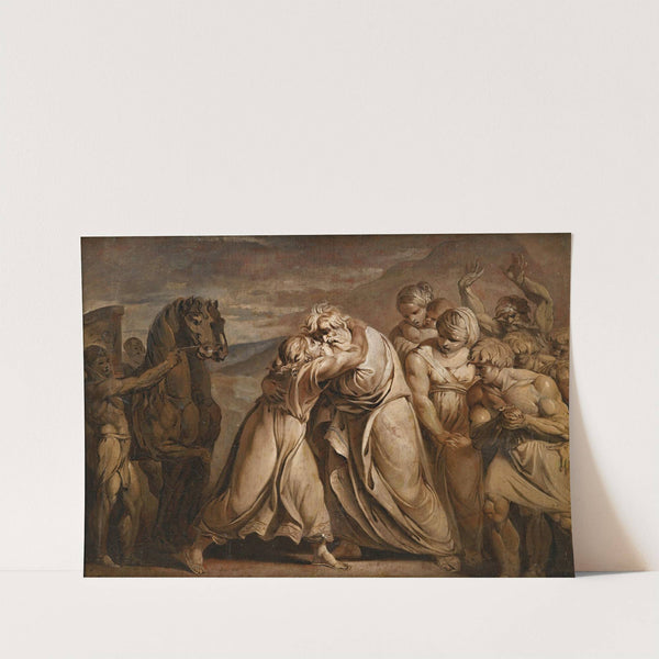 Joseph meeting his father Jacob in the desert, at the frontier of Egypt by Jean-Antoine Julien