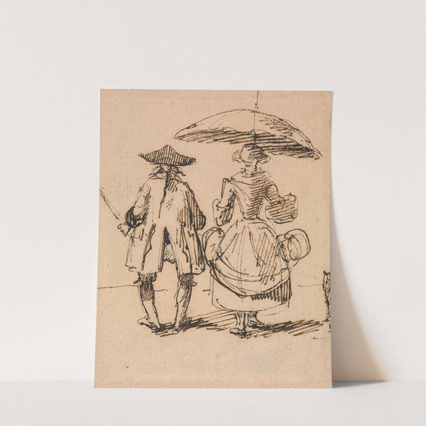 Joseph Nollekens R.A. and Mrs. Nollekens; The pair of compasses and the pair of callipers side by side by John Thomas Smith