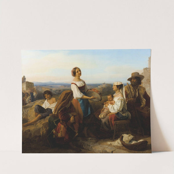 Joueuse de tambourin dans la campagne romaine by Friedrich-August Bouterwek