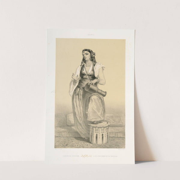 Joueuse de Tarabouqa, A Girl Performing on the Tarabouqa (1851) by Alexandre Bida