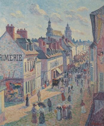 Jour de marché à Gisors (rue Cappeville) (1897)