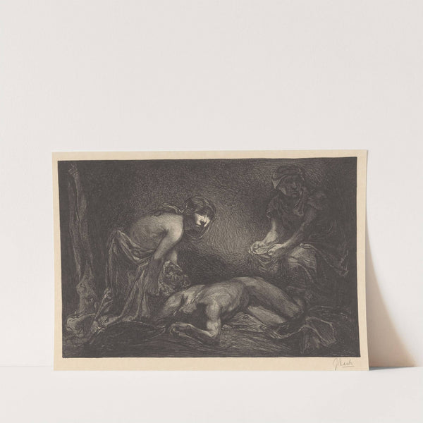 Judith en dienstmaagd met het hoofd en lichaam van Holofernes by Johannes Josephus Aarts