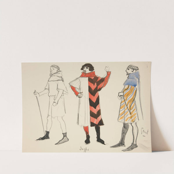 Juggler and Gent, costume sketch for Henry Irving’s Planned Production of King Richard II by Edwin Austin Abbey