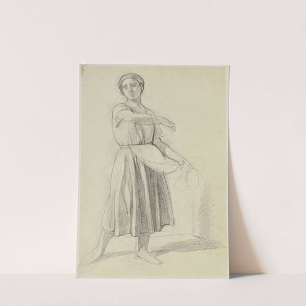 Junge Bäuerin bei der Aussaat by Jakob Becker