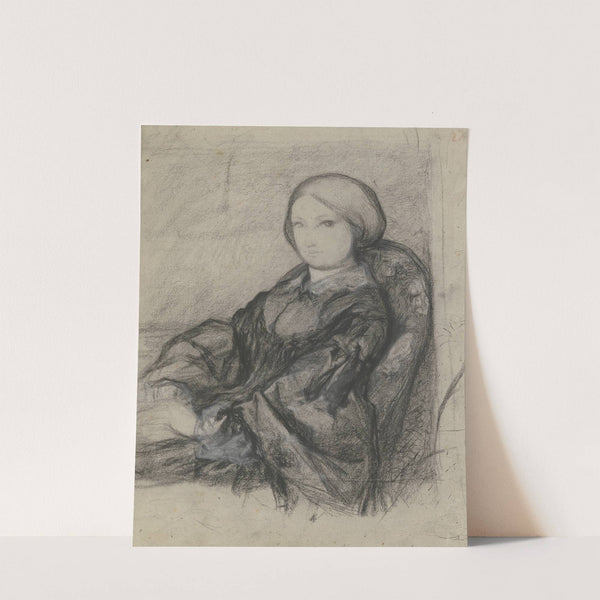 Junge Frau im Lehnstuhl nach links by Victor Müller