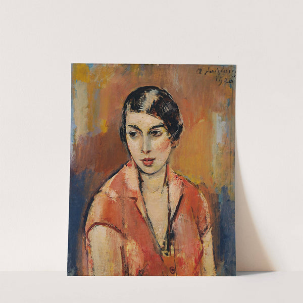 Junge Frau Im Rosa Kleid by Anton Faistauer