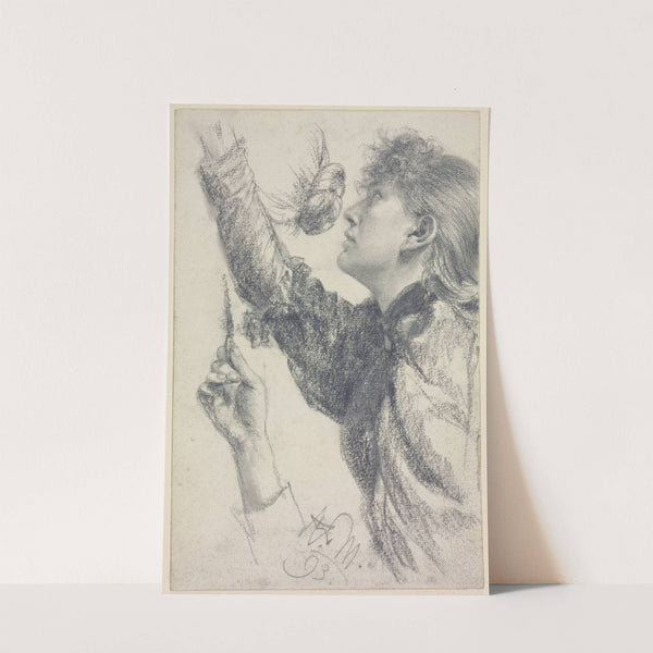 Junge Frau mit erhobenem Arm (1893) by Adolph von Menzel