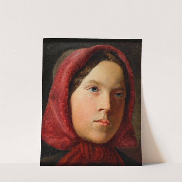 Junge Frau mit rotem Kopftuch by Johann Baptist Reiter