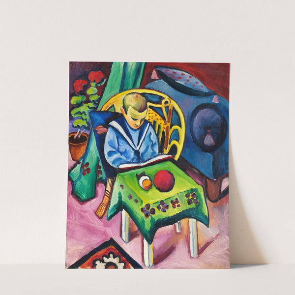 Junge mit Buch und Spielsachen (1912) by August Macke