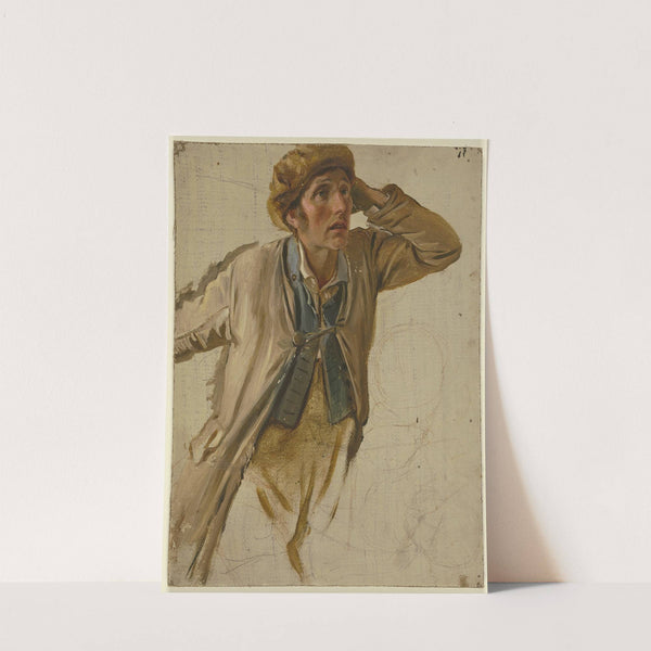 Junger Bauer mit brauner Mütze by Jakob Becker