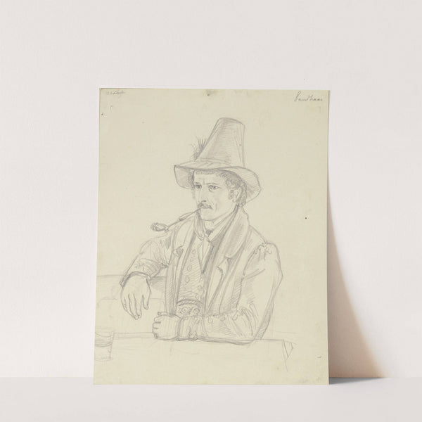 Junger Bauer mit Pfeife, an einem Tisch sitzend by Karl Sandhaas