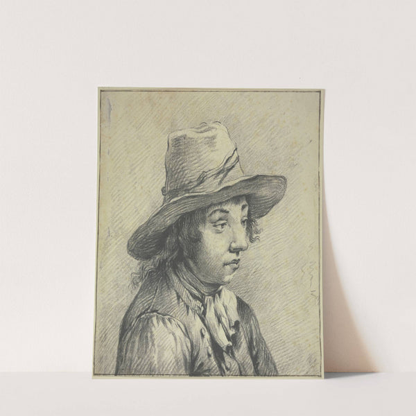 Junger Mann mit Hut, Brustbild nach rechts by Cornelis Visscher