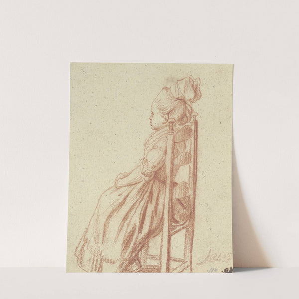 Junges Mädchen auf einem Stuhl sitzend by Daniel Nikolaus Chodowiecki