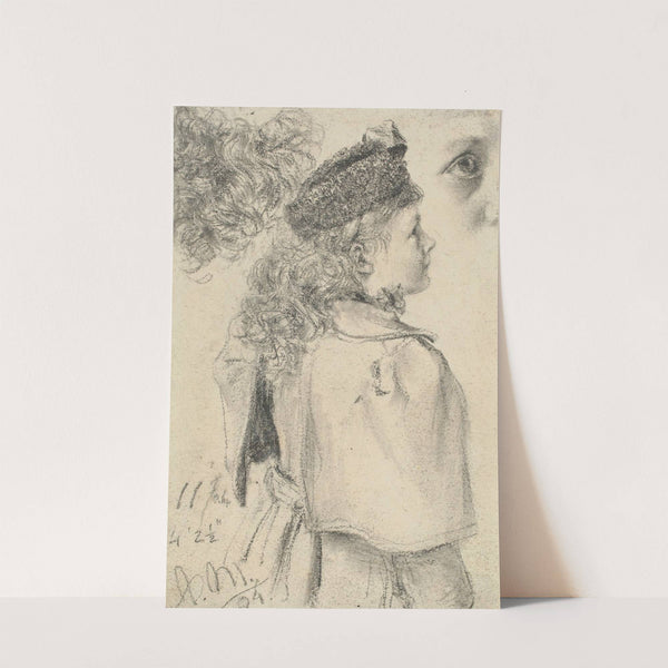 Junges Mädchen im Profil mit Pelzkappe (1894) by Adolph von Menzel