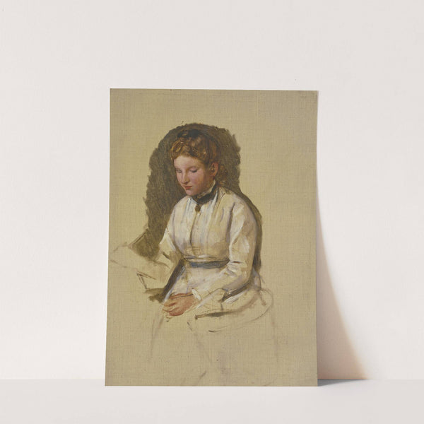 Junges Mädchen in weißer Bluse by Jakob Becker