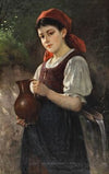 Junges Mädchen mit einem Tonkrug