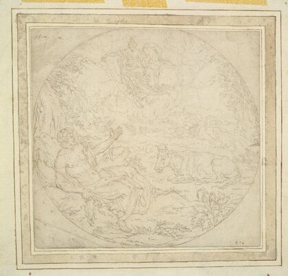 Juno, with peacocks, shows Io to Jupiter (late 16th cenutry)