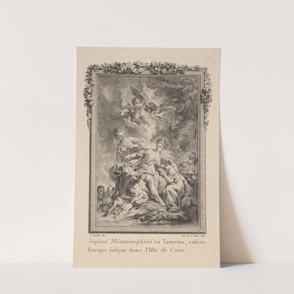 Jupiter, transformed into a Bull, abducts Europa to Crete (1769) by Augustin Saint-Aubin