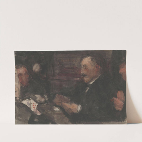 Kaartende heren in café by Isaac Israëls