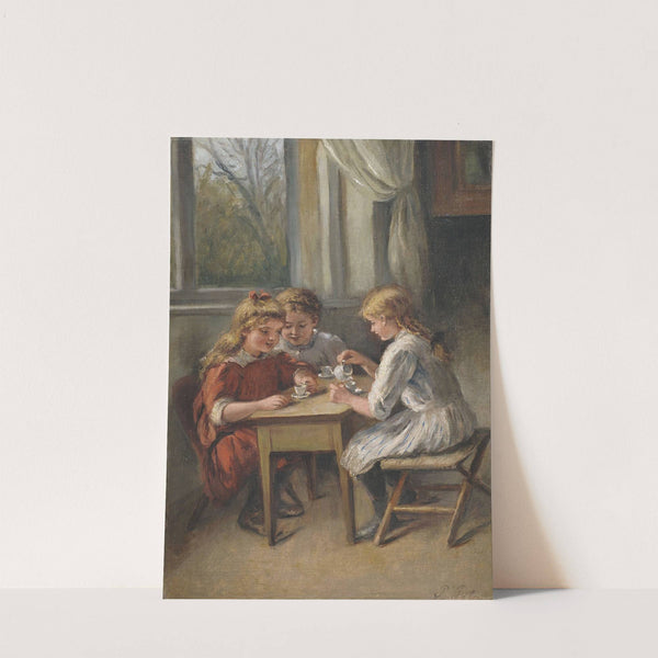 Kaffeeklatsch. Drei Mädchen beim Kinderkaffee by Pietronella Peters