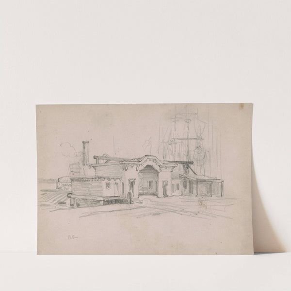 Kaighn Avenue ferry terminal, Camden, New Jersey (1852) by James Fuller Queen