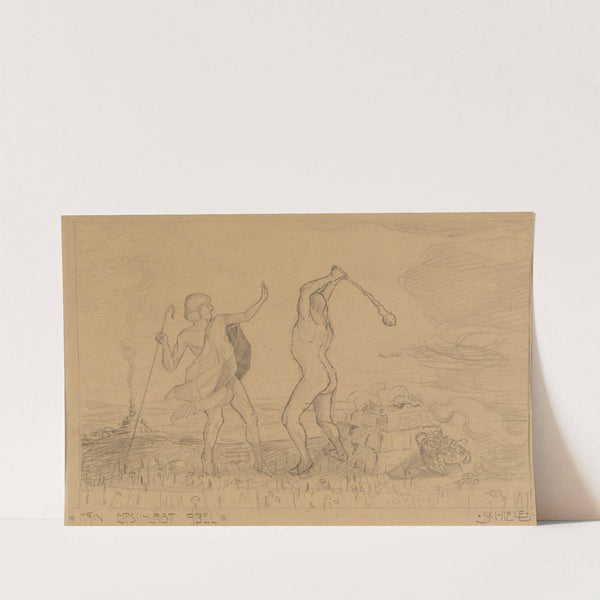 Kain erschlägt Abel (1905-1906) by Egon Schiele