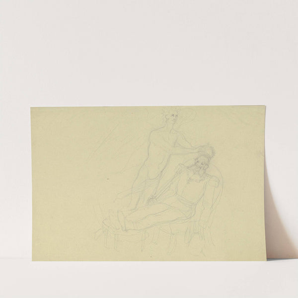 Kaiser Wilhelm I. im Lehnstuhl mit Fußbank, von einem Genius gekrönt by Victor Müller