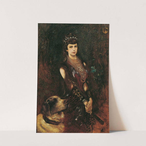 Kaiserin Elisabeth mit Bernhardinerhund (1883) by Anton Romako