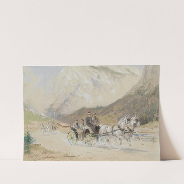 Kaiserliche Kutschenausfahrt im Salzkammergut by Heinrich Gottfried Wilda