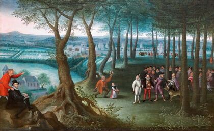 Kaiserlicher Waldspaziergang vor dem Schloss Neugebäude