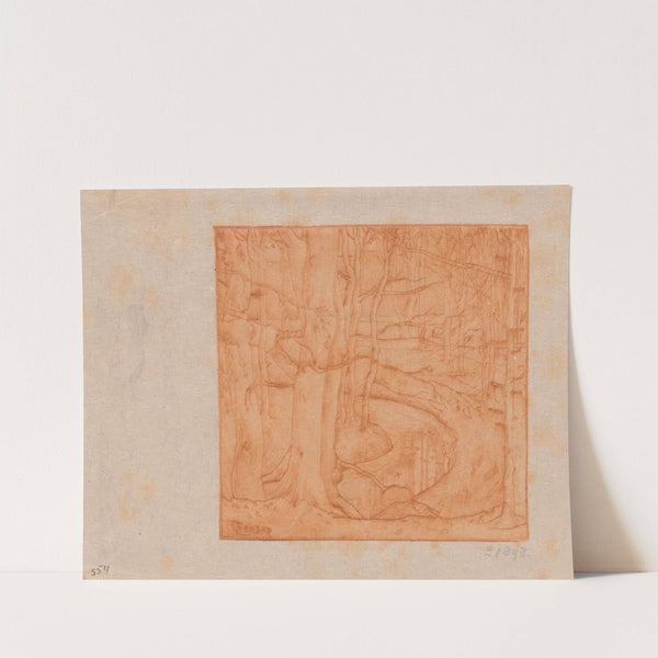 Kale beukebomen langs een beek by Jan Toorop