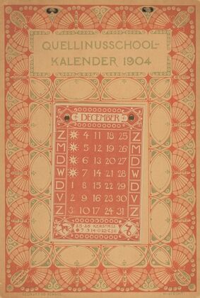 Kalender van de Quellinusschool voor december 1904