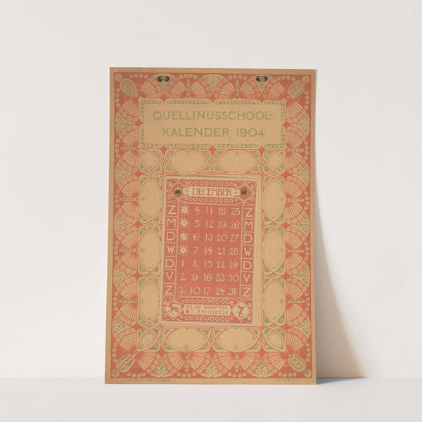 Kalender van de Quellinusschool voor december 1904 by Nicolaas van de Vecht
