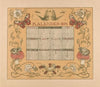 Kalender van het jaar 1899, met bloemen, insecten en kikkers.